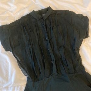 Sheer Black Button Up Dress
